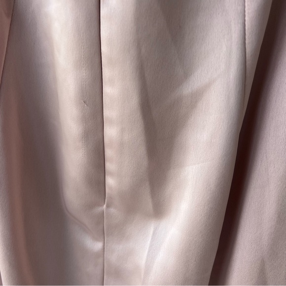 DRAPED COWL-BACK PRINCESS LINE DRESS WITH FRONT SLIT IN CAMEO - Picture 10 of 11